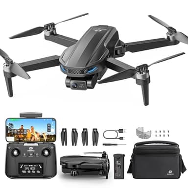 DEERC D65 Drone con Telecamera EIS 4K con Gimbal a 2 Assi per Adulti,249g,GPS Follow Me,26 Min di Volo,Trasmissione Immagini 5G,C0,Ritorno Intelligente,Pour débutants,Caméra avec