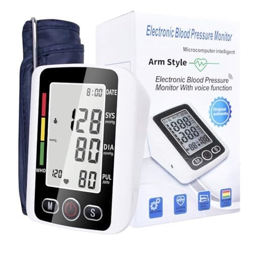 Misuratore di Pressione Sanguigna, Display LCD, Memoria per 2 Utenti (99 Letture ciascuno), Rilevazione Aritmie, Polsino Regolabile 22-32 cm