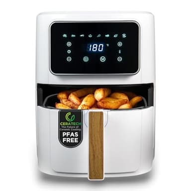 BERGNER NATURALLY - Friggitrice ad aria calda SENZA PFAS 1800W 6,9L - 8 programmi di cottura - Friggitrice ad aria con rivestimento in ceramica - Impostazione temperatura 80-200°C