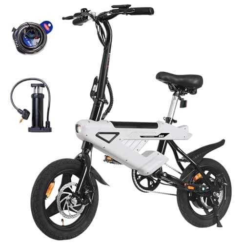 A02 Bicicletta Elettrica Pieghevole, 14 pollici Smart Bici Elettrica Pedalata Assistita con LCD Display, 250W Batteria Rimovibile 36V 6,4Ah, Portatile Compatta E-bike