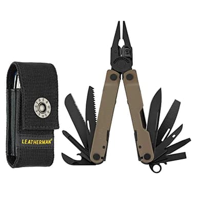 LEATHERMAN Rebar - Attrezzo Multifunzione Tascabile e Compatto con 17 Strumenti Pratici per Fai da Te, Outdoor e Campeggio - Marrone Coyote