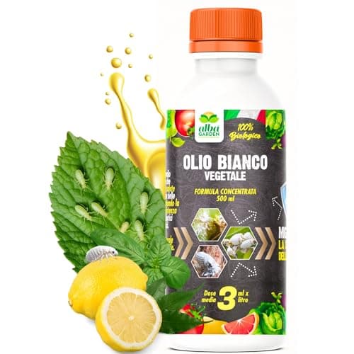 Albagarden - Olio Bianco Vegetale Di Soia Per Cocciniglia, Afidi, Mosca Bianca, Insetti - Olio Vegetale Di Soia 100% Naturale Concentrato x 500 ml