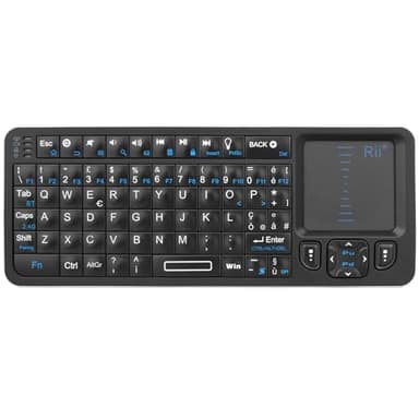 Rii Mini i6 Wireless + Bluetooth + IR (layout ITALIANO) - Mini Tastiera retroilluminata con touchpad, compatibile con Smart TV, TV Box, Tablet, Smartphone, Console, PC, Fire TV, Raspberry
