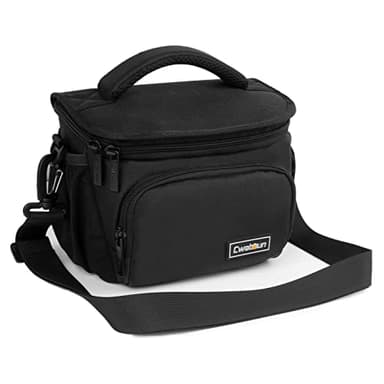 Cwatcun fotocamera borsa fotocamera SLR, borsa fotografica impermeabile per fotocamere reflex per Canon, Nikon, Sony, Fuji piccola DSLR/SLR e obiettivo, Nero, S