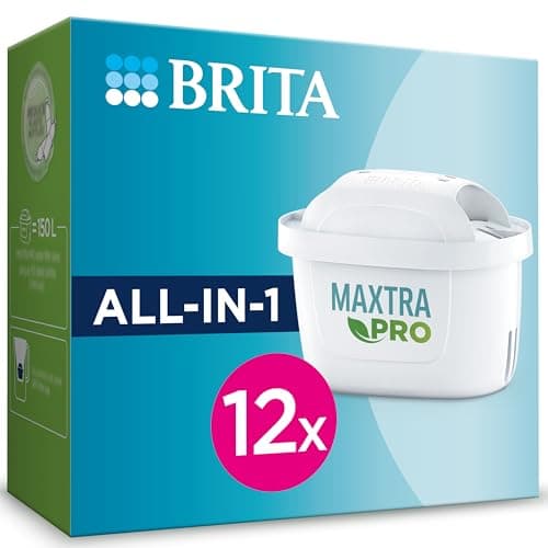 BRITA Filtro acqua rubinetto MAXTRA PRO All-in-1 confezione da 12 filtri - Riduce cloro, calcare, PFAS e metalli, filtro originale compatibile con caraffa acqua filtrante