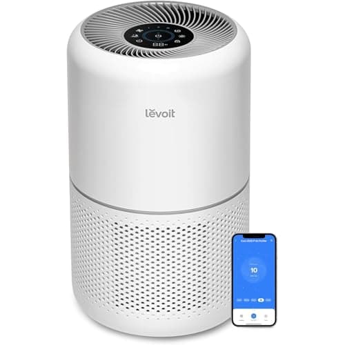 LEVOIT Smart Purificatore d'Aria per Allergie e PM2.5, Filtro HEPA, Guarda Qualità dell'Aria, Contro 99,97% dei Acari Polveri Pollini Odori Muffe, CADR 240m³/h, 50m², 22dB Modalità di Sonno&Auto