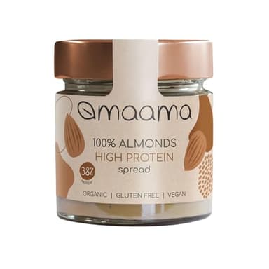 MAAMA, Crema Spalmabile 100% Mandorle Proteica Bio, Vegan, Senza Additivi e Senza Glutine - 1 vasetto da 200g