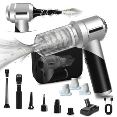 Lambluefly 4-IN-1 Aspirapolvere Auto Potente, 21KPA Aspirabriciole Senza Fili Potente con Motore Brushless, 3 Livelli Regolabili, Pieghevole, Mini Aspirapolvere Senza Fili Piccolo per Ufficio e Casa