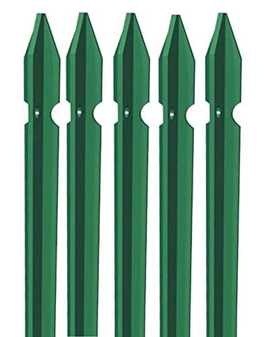 5x PALETTO A T IN FERRO PLASTIFICATO VERDE PALO PER RECINZIONE (225)