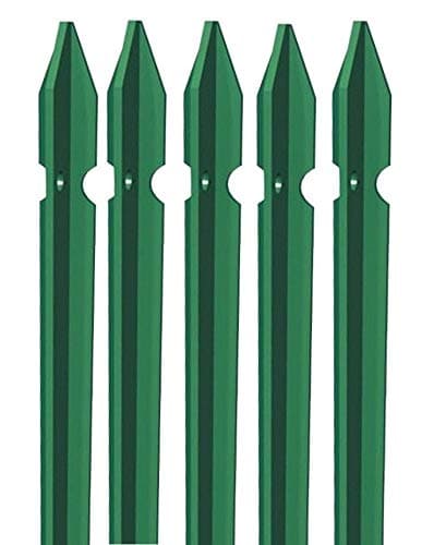 5x PALETTO A T IN FERRO PLASTIFICATO VERDE PALO PER RECINZIONE (200)