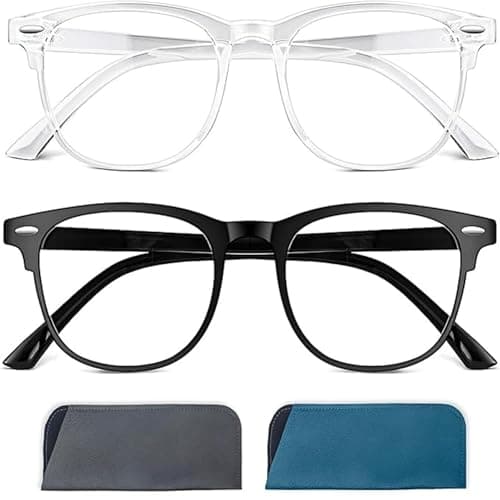 Occhiali Luce Blu Donna e Uomo Set 2 | Occhiali Luce Blu Uomo | Occhiali Per Computer | Occhiali Anti Luce Blu Donna | Blue Light Glasses | Occhiali Anti Luce Blu Uomo | Occhiali Filtro Luce Blu