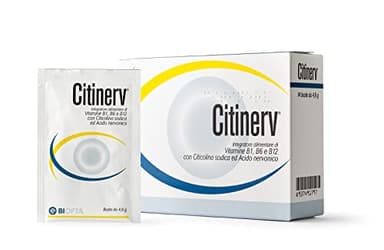 BIOFTA® CITINERV - Integratore alimentare di supporto al sistema nervoso anche in caso di neurotticopatie, con Vitamine B1, B6 e B12, Citicolina sodica ed Acido nervonico - 14 buste