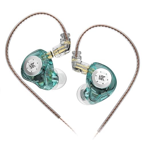 KZ EDX PRO Cuffie in-Ear, Monitor in-Ear con Guscio in Resina e Metallo, Isolamento Acustico, Cuffie Auricolari ad alta Definizione con cavo Staccabile a 2 pin (ciano, senza microfono)