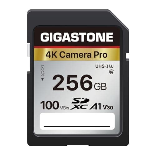 [5 anni di recupero dati gratuito] GIGASTONE Scheda di memoria da 256 GB Serie 4K Pro, velocità fino a 100 MB/s, compatibile con videocamere Canon, Nikon, Sony, A1 V30 UHS-I