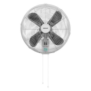 Cecotec - Ventilatore da parete EnergySilence 4500 Power Wall. 50 W, diametro 30 cm, 4 pale aerodinamiche, interruttore a catena, 3 velocità, include elementi di montaggio