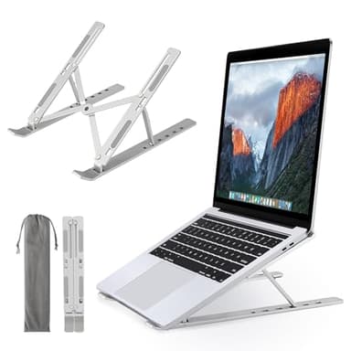Lauviomify Supporto per laptop,Regolazione a 6 marce, Supporto per laptop portatile pieghevole, 10-17 pollici (25,4-43,2 cm)