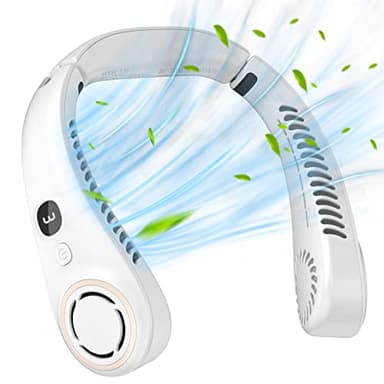 Ventilatori da collo Dreamy Cubby, ventilatore da collo personale, ventilatore da collo portatile a 3 velocità, ventilatore da collo USB con regolazione a 360° Bianco
