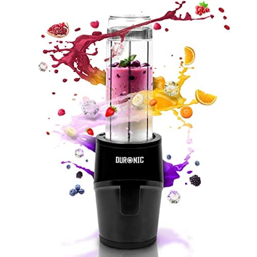 Duronic BL510 Mini frullatore elettrico 500W | Frullatore portatile con borraccia da 570ml senza BPA | Blender compatto portatile | Frullatore per smoothie, cocktail, cibo per bebe, frullati