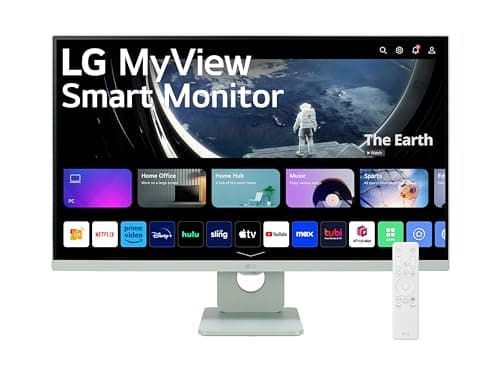 LG 27SR50F Smart Monitor 27" Full HD LED IPS HDR10, 1920x1080, smart webOS 23 con app di streaming, Audio Stereo 10W, 2x HDMI, 1x USB, WiFi, Miracast, AirPlay, Telecomando, Verde