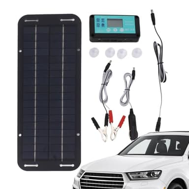 EsEico Mantenitore Caricabatteria Solare per Auto, 20W 12V/24V | Kit di Ricarica Pannello Solare per Auto, Moto, Camion, Trattore, Motoslitta