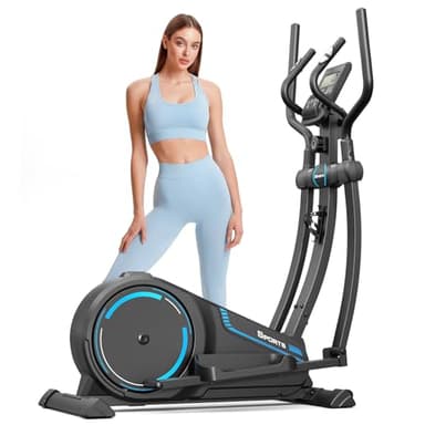 Dripex Ellittiche, Ellittica da Casa con Sistema di Quida Magnetica Ipersilenzioso e Monitor LCD Multifunzione, Cyclette Ellittica con Falcata da 15,3 Pollici e 16 Livelli di Resistenza