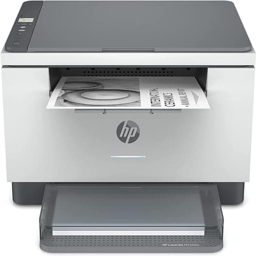 HP LaserJet M234dw 6GW99F, Stampante Multifunzione A4, Stampa Fronte e Retro Automatica in Bianco e Nero, 29 ppm, USB, Wi-Fi, Ethernet, HP Smart, No Fax, No ADF, Schermo LCD a icone, Grigia