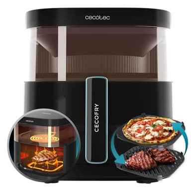 Cecotec Friggitrice ad Aria Cecofry Duoheat 6000. Air Fryer 2200 W, Capacità 6 L, Doppia Resistenza, Cottura 3D: Friggitrice, Grill e Piastra, Grillin Style, 8 Menu, Temperatura Regolabile 80-200ºc