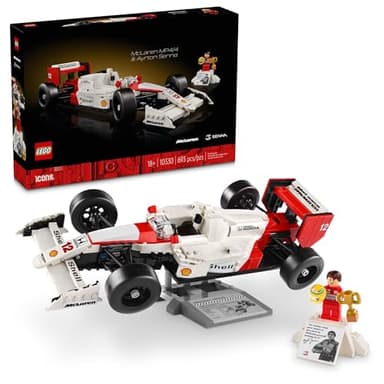 LEGO Icons McLaren MP4/4 & Ayrton Senna Minifigure Model Car Kit - Set McLaren di F1 costruibile per adulti, dai 18 anni in su, regalo di compleanno per uomini, donne, amanti delle auto, 10330