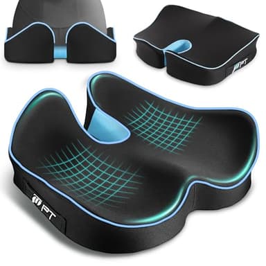 POOTACK Cuscino Sedia Ufficio, Cuscino Ortopedico Seduta per Coccige, Cuscino Ergonomico Sedia Ufficio, Cuscino Memory Foam Sedia Extra Grande, Cuscino Antidecubito per Auto e Rotelle