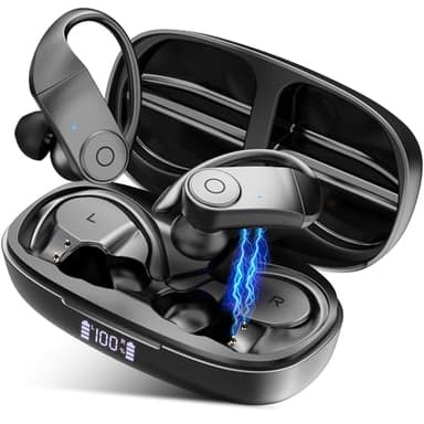 Cuffie Bluetooth Sport Auricolari Bluetooth - Cuffie Wireless In Ear Cuffiette Bluetooth con Stereo HiFi Running Cuffie Senza Fili ENC Cancellazione Rumore USB C Compatible with iPhone Samsung Zenopar