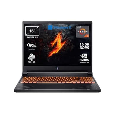 acer Nitro V 16 ANV16-41-R097 Notebook Gaming, Processore AMD Ryzen 7 8845HS, Ram 16 GB DDR5, 1024 GB SSD, Display 16" WUXGA IPS 165 Hz, NVIDIA GeForce RTX 4060 8 GB, Windows 11 Home