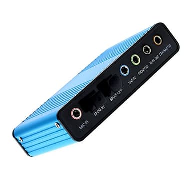 LEAGY, Scheda Audio Esterna a 6 canali USB 2.0 Esterna 5.1 Surround Sound Ottico S/PDIF Scheda Audio Adattatore per PC Portatile Registrazione Compatibile con Windows 10/8/7/XP, Bleu