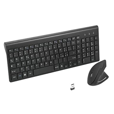 Combinazione di mouse e tastiera ergonomici verticali wireless a 2,4 GHz Dimensioni portatili ultrasottili per PC Desktop Computer Laptop Mac Tablet (Right-handed)