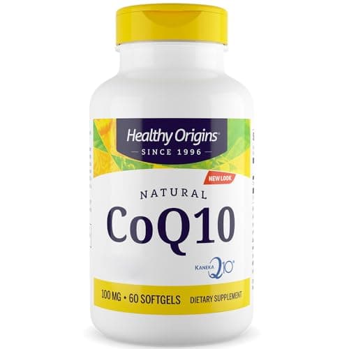 Healthy Origins, CoQ10 naturale con Kaneka Q10, 100 mg, dose elevata, 60 capsule molli, Testate in Laboratorio, Senza Glutine, Senza Soia, Non OGM