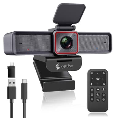 Angetube 4K Streaming Webcam con AI Tracking, HDR, AI doppio microfono con cancellazione del rumore, modalità specializzate Webcam USB 3.0 Ideale per riunioni, conferenze, live Streaming
