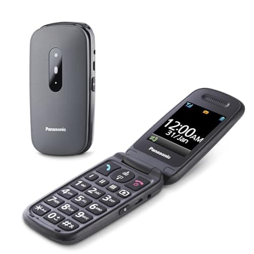 Panasonic KX-TU446EXG Telefono Cellulare Facilitato, Compatibile con Apparecchi Acustici, Ottimale per Anziani, Pulsanti Grandi Retroilluminati, Ampio Display, 600 Ore di Autonomia, Grigio