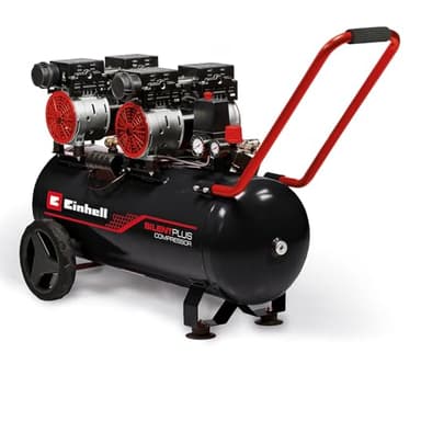 Einhell TE-AC 50 Compressore silenziato (220-240 V, 1500 W, serbatoio aria 50 l, max 8 bar, portata aria max 190 l/min., cilindri 4, autolubrificato - inc. 2 manometri, 54 dB(A))