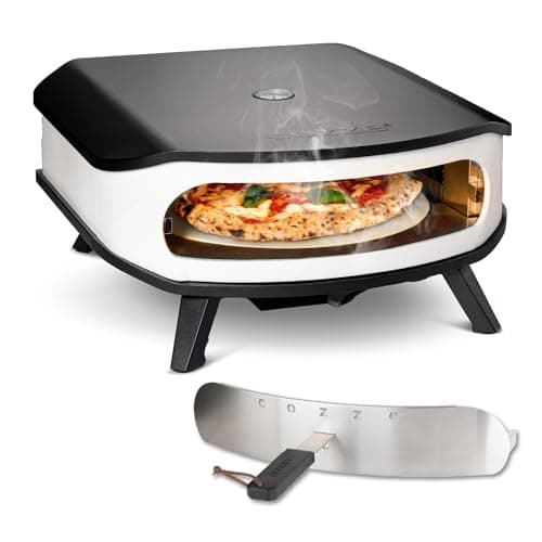 cozze® Forno per pizza con pietra girevole, LED e porta, 6,0 kW/50 mbar, con regolatore e tubo da 1,1 m, perfetto per pizze croccanti