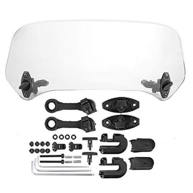 Spoiler Parabrezza Moto Deflettore per Moto Universale Cupolino Del Motociclo Deflettore Aria Parabrezza Spoiler Deflettore Regolabile Parabrezza del Vento Cupolino Spoiler Parabrezza (Trasparente)