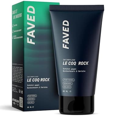 Crema deodorante intima per uomo 'Le Coq Rock' contro sfregamenti, sudore e odori sgradevoli nella zona intima, 80ml, di Groomed Rooster - MADE IN GERMANY