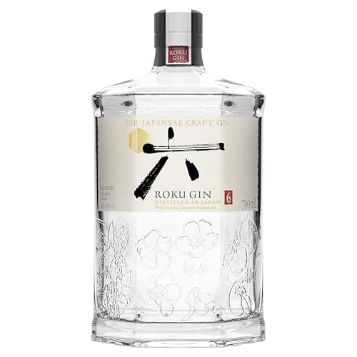 Roku Gin, Gin Artigiale Giapponese, equilibrato nei sapori e multistrato, composto da 6 botaniche - 1 bottiglia da 700ml