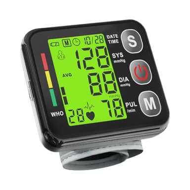 Misuratore Pressione da Polso, 2 Utenti e 2 * 99 Misurazioni Memoria, Misurare Sanguigna Pressione e Frequenza Cardiaca, Misuratore di Pressione da Polso (Polsino 13,5-21,5 cm)