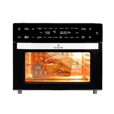 Tagars Forno Friggitrice Ad Aria Calda XXL Da 30 Litri Con Display Digitale Multifunzione, Sistema A Riscaldamento Rapido, 18 Programmi Di Cottura, Timer e Temperatura Regolabili 1800 W