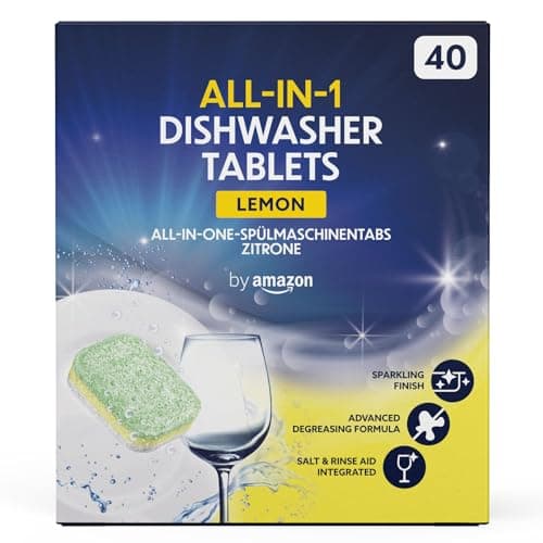 by Amazon - Pastiglie per Lavastoviglie All-in-One, al Limone, 40 capsule