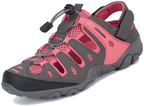 SAGUARO Donna Sandali da Trekking Traspirante Antiscivolo Sandali Sportivi con Punta Chiusa Estate Scarpe da Esterno Rosa 40 EU