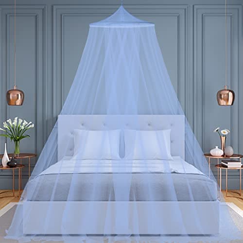 Zanzariera per letto, letto matrimoniale, da viaggio, zanzariera sospesa per lettino, zanzariera per amaca a casa, viaggi, campeggio, zanzariera (60 x 250 x 1050 cm, blu)