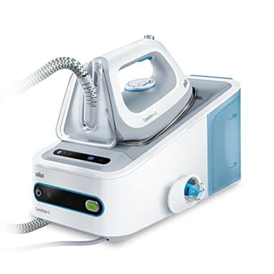 Braun IS5022WH CareStyle 5 Ferro da Stiro a Caldaia con 4 Anni di Assistenza, spegnimento automatico, Display facile e intuitivo,Serbatoio 1,4L, Colpo vapore 340g/min, Bianco/Blu