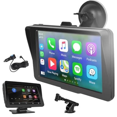 Schermo Carplay Portatile Wireless Android Auto Display AirPlay/Mirror Link Lettore Multimedia Schermo Vivavoce Bluetooth 7 Pollici Touch Screen Monitor Autoradio Ricevitore FM supporto AUX/TF