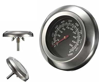 Termometro per Barbecue Affumicatore Forno Grill 50-550 Gradi Nero Inox