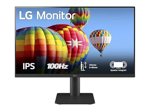 LG 27MS550 Monitor 27" Full HD IPS, Altezza Regolabile, Speaker Stereo 4W, 100Hz, 1920x1080, 2x HDMI, Uscita Cuffie, Schermo Antiriflesso, Reader Mode, Flicker Safe, Nero
